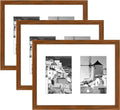 Golden State Art, 11X14 Black Photo Wood Collage Frame with Tempered Glass and White Mat Displays (2) 5X7 Pictures Home & Garden > Decor > Picture Frames Golden State Art Wood - Brown With White Mat 3 Pack 