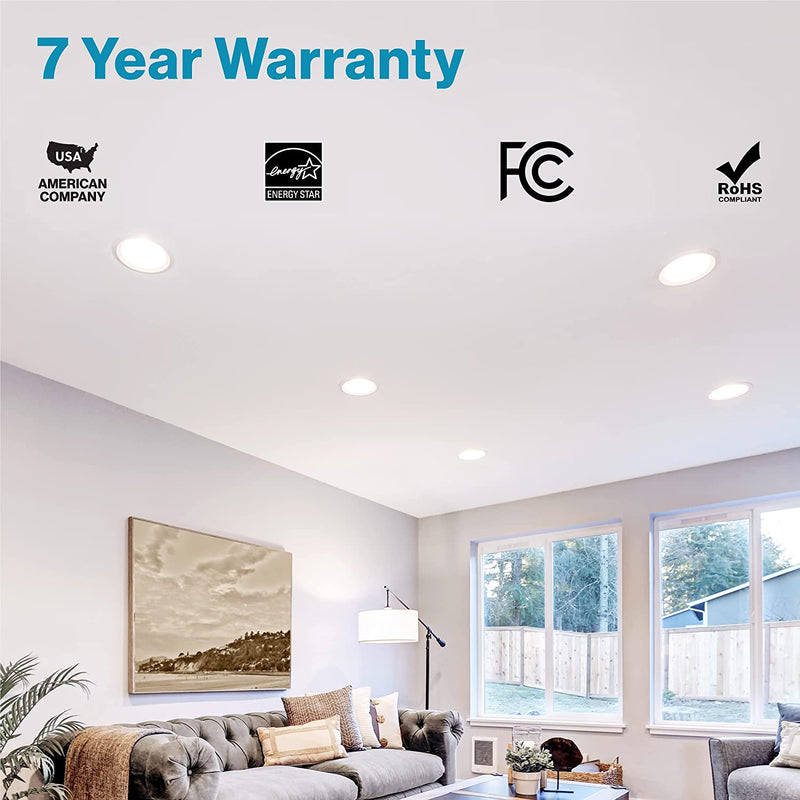 Sunco Lighting 12 Pack 6 Inch Ultra Thin LED Recessed Ceiling Lights Slim, 4000K Cool White, Dimmable 14W=100W, 850 LM, Baffle Trim Damp Rated, Canless Wafer Thin with Junction Box - Energy Star Home & Garden > Lighting > Flood & Spot Lights Sunco Lighting   