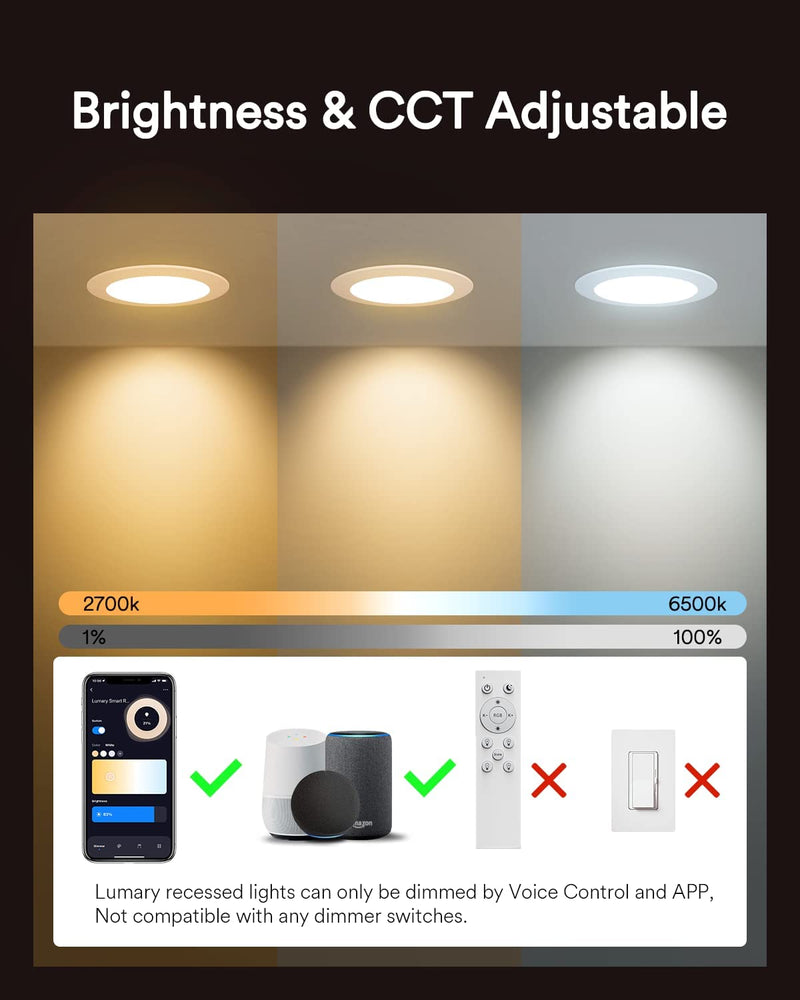 Smart Recessed Lighting Ultra-Thin 4 Inch 12Pack+Smart Recessed Lighting Ultra-Thin 6 Inch 12PACK Home & Garden > Lighting > Flood & Spot Lights Lumary   