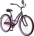 Schwinn Disney Queen Adult Classic Cruiser Bike, 26-Inch Wheels, Low Step through Steel Frame, Single Speed, Large Saddle, Coaster Brakes, Multiple Colors Sporting Goods > Outdoor Recreation > Cycling > Bicycles Pacific Cycle, Inc. Purple One Size 