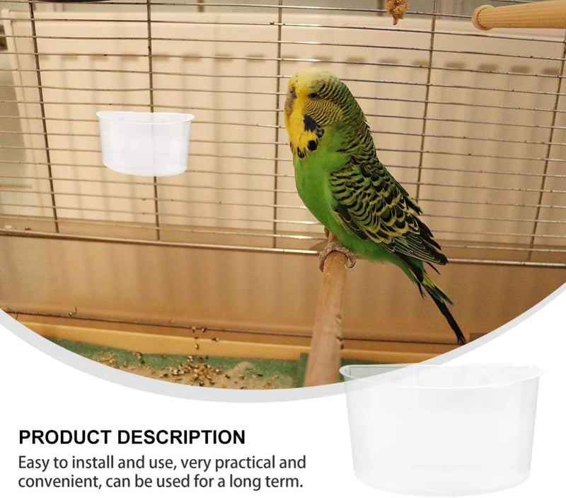 Balacoo 12Pcs Bird Water Hanging Cups Bird Food Water Bowls Clear Plastic for Bird Parrot Cage Feed Cup Food Container Supplies