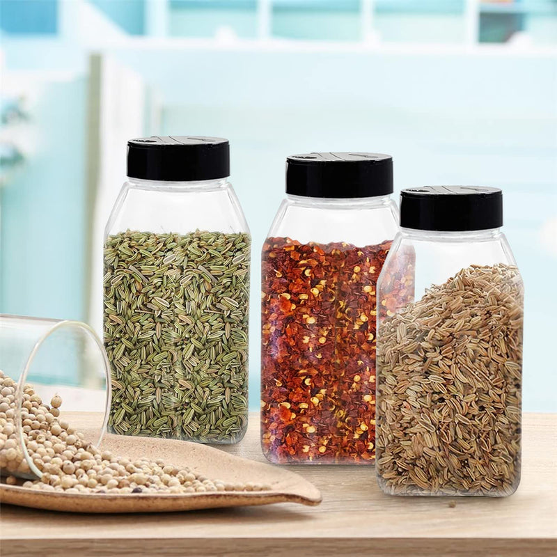 ROYALHOUSE - 6 PACK - 32 Oz with Black Cap - Plastic Spice Jars Bottles Containers ? Perfect for Storing Spice, Herbs and Powders ? Lined Cap - Safe Plastic ? PET - BPA Free - Made in the USA? Home & Garden > Decor > Decorative Jars SALUSWARE   