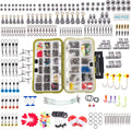 HERCULES Fishing Accessories Kit, 403Pcs Fishing Tackle Kit with Tackle Box Including Jig Hook, Swivels Snap, Sinker Weight Freshwater Saltwater Fishing Stuff, Lure Angler Fishing Starter Kit, Black Sporting Goods > Outdoor Recreation > Fishing > Fishing Tackle Herculespro.com Green Accessories Included 
