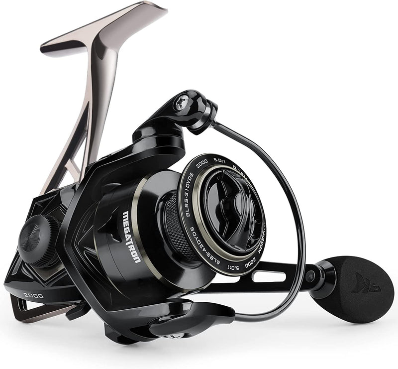 Kastking Megatron Spinning Reel, Freshwater and Saltwater Spinning Fishing Reel, Rigid Aluminum Frame 7+1 Double-Shielded Stainless-Steel BB, over 30 Lbs. Carbon Drag, CNC Aluminum Spool & Handle Sporting Goods > Outdoor Recreation > Fishing > Fishing Reels Eposeidon 2000  