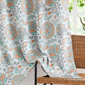 Grey Blackout Curtains Bedroom 63Inch Floral Room Darkening Thermal Insulated Curtain Panels for Living Room Retro Jacobean Window Drapes for Guest Room Grommet Top 2 Panels Home & Garden > Decor > Window Treatments > Curtains & Drapes FMFUNCTEX Jacobean/ Orange 50"W x 63"L 