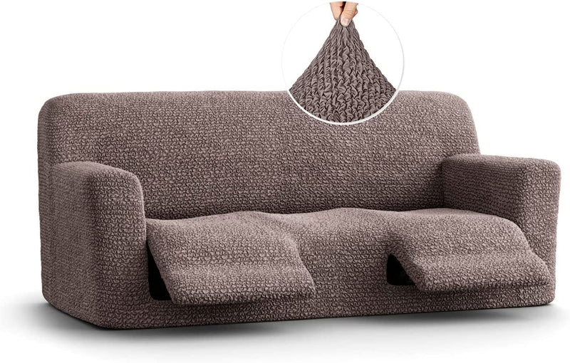 Recliner Sofa Cover - Reclining Couch Slipcover - Soft Polyester Fabric Slipcover - 1-Piece Form Fit Stretch Furniture Protector - Microfibra Collection - Silver Grey (Couch Cover) Home & Garden > Decor > Chair & Sofa Cushions PAULATO BY GA.I.CO. Taupe Reclining Sofa 