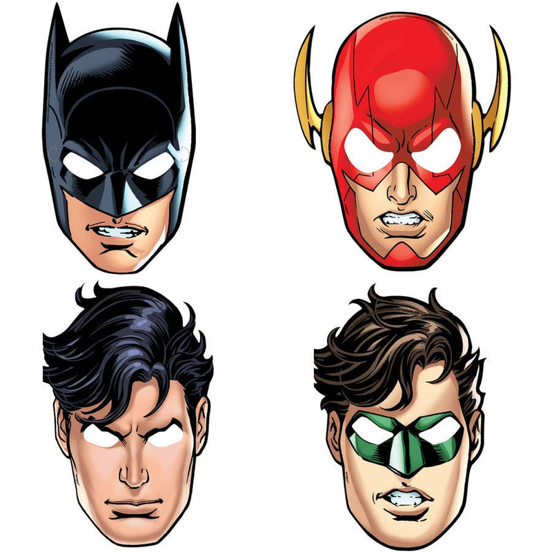 Justice League Party Masks, 8Ct Apparel & Accessories > Costumes & Accessories > Masks Unique Industries   