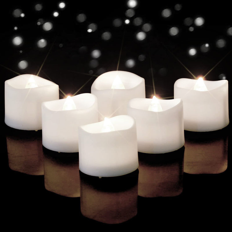 Homemory LED Tea Lights Candles Battery Operated, Lasts 3X Longer Flameless Votive Candles, Flickering LED Candles, Holiday Candles for Home, Table Centerpieces, Wedding, Halloween, Christmas, 12Pcs Home & Garden > Decor > Seasonal & Holiday Decorations Global Selection Elegant Pure White Light, 12 Pcs  