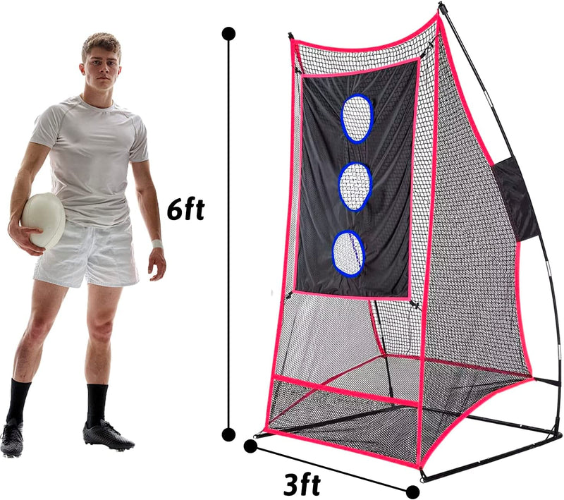 Kapler Football Kicking Throwing Net Portable Football Nets for Punt/Kick/Pass/Snap, 6X3Ft Kicker Cage with Removable Target,Easy to Assemble Soccer Training Field Goal for Kids Outdoor Home Use Sporting Goods > Outdoor Recreation > Winter Sports & Activities Kapler   