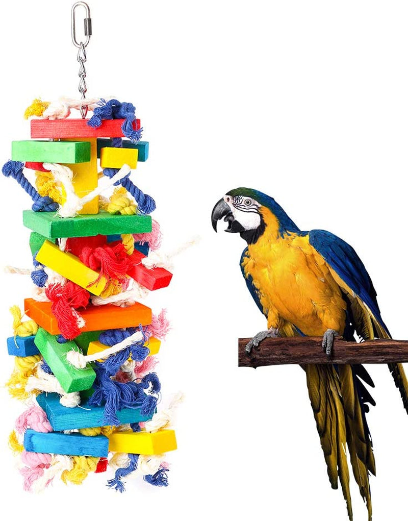 Dono Parrot Knots Blocks Chew Wooden Block Bite Toys Birds African Grey Pure Colorful Knots with Multiple for Small and Medium Parrots and Birds Animals & Pet Supplies > Pet Supplies > Bird Supplies > Bird Toys Yiwu Honghe Large  