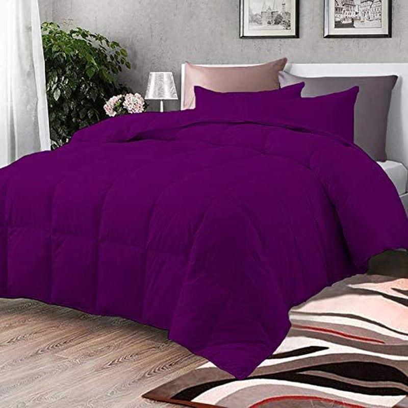 Comforter Bed Set - All Season Chocolate down Alternative Quilted Comforter Bed Set - 100% Cotton 800 Thread Count - Duvet Insert or Stand Alone Comforter - 3 Pcs Set - Oversized Queen Home & Garden > Linens & Bedding > Bedding > Quilts & Comforters BSC Collection Purple Super King 