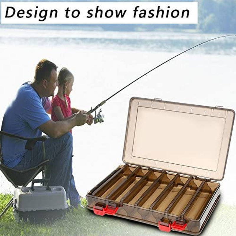 Dilwe Fishing Lures Box, Portable Hand-Held Fishing Baits Tackle Box with 14 Compartments Sporting Goods > Outdoor Recreation > Fishing > Fishing Tackle Dilwe   