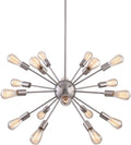 Mirrea Vintage Metal Large Dimmable Sputnik Chandelier with 18 Lights (Brushed Brass) Home & Garden > Lighting > Lighting Fixtures > Chandeliers mirrea home Brushed Nickel  