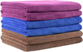 JML Microfiber Bath Towel Sets (6 Pack, 27" X 55") -Extra Absorbent, Fast Drying, Multipurpose for Swimming, Fitness, Sports, Yoga, Grey 6 Count Home & Garden > Linens & Bedding > Towels JML Mix Color Blue/Brown/Purple 6 Pack 
