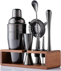 Mint&Mortar 7-Piece Cocktail Shaker Set with Bamboo Stand Stainless Steel Mixology Bartender Kit with Bar Tools for the Home & Professional Great Martini/Margarita 24Oz Mixer (Brushed Copper) Home & Garden > Kitchen & Dining > Barware Mint & Mortar Gunmetal Black  