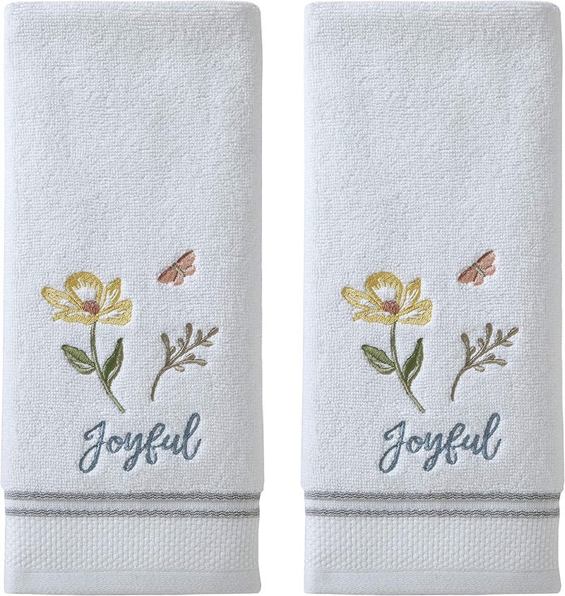 SKL Home Inspirational Meadow Bath Towel, White Home & Garden > Linens & Bedding > Towels Saturday Knight Ltd. Hand Towel Set  