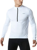 TSLA Men'S Long Sleeve Bike Cycling Jersey, Quick Dry Breathable Reflective Biking Shirts with 3 Rear Pockets Sporting Goods > Outdoor Recreation > Cycling > Cycling Apparel & Accessories Tesla Gears Cycle Long Sleeve White 3X-Large 