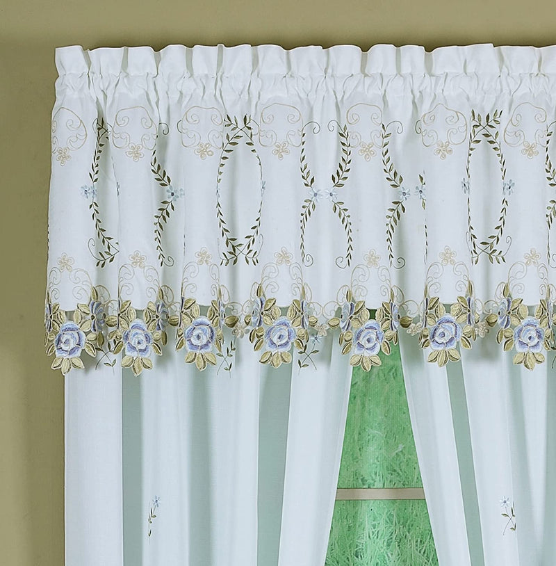 Today'S Curtain Verona Reverse Embroidery Tie-Up Shade, 63", Ecru/Rose Home & Garden > Decor > Window Treatments > Curtains & Drapes Today's Curtain White/Blue Tailored Val 70"W X 18"L 