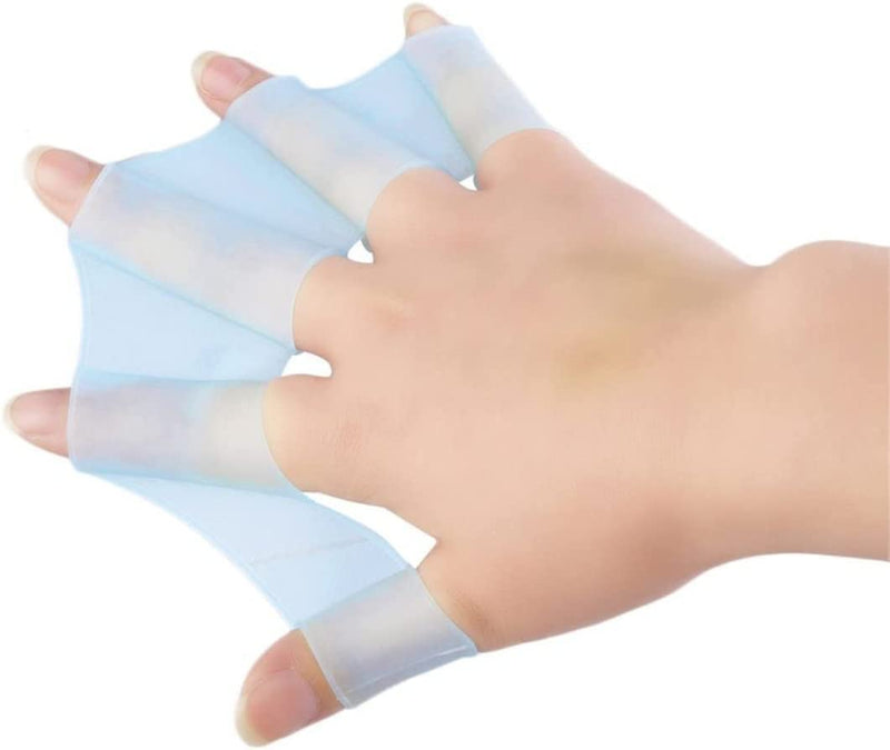 Eioflia 1 Pair Silicone Swimming Hand Fins Flippers Palm Finger Webbed Gloves Paddle Training Swim Flippers Hand Paddle Aquatic Gloves Swim Flippers for Swimming Training(Light Blue S) Sporting Goods > Outdoor Recreation > Boating & Water Sports > Swimming > Swim Gloves Eioflia Style2  