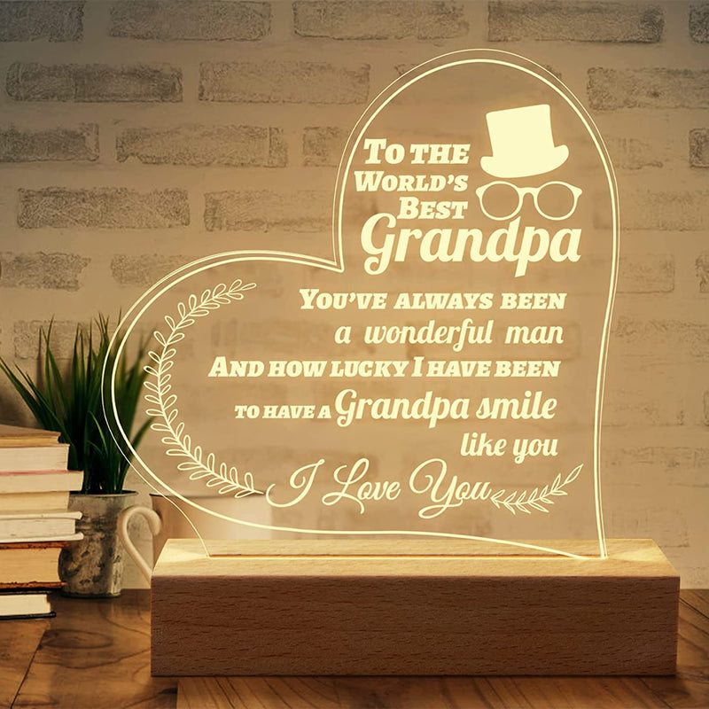 Welsky Dad Gifts from Daughter Son to Dad Birthday Gifts Ideas, Christmas Gifts for Dad Personalized Night Light Gifts with Grateful Sayings Retirement Thanksgiving Gifts for Dad from Daughter Son Home & Garden > Lighting > Night Lights & Ambient Lighting Welsky Gifts for Grandpa  