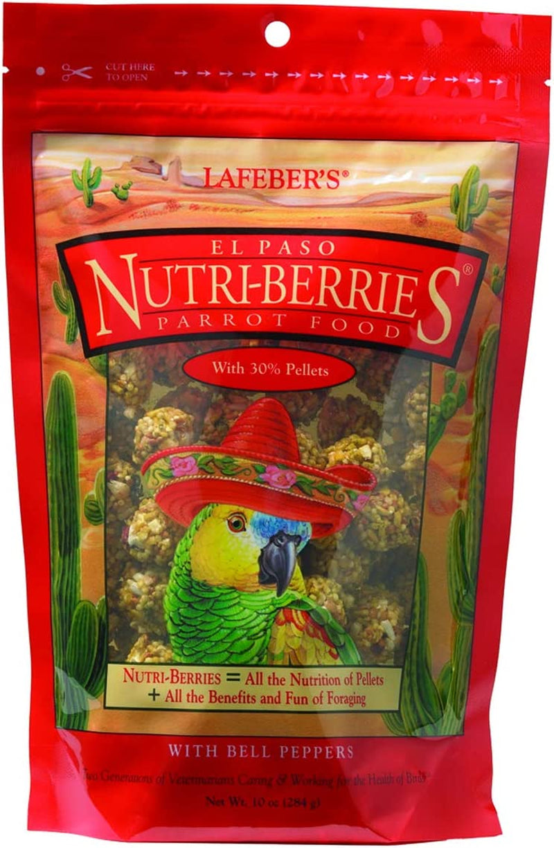 Lafeber El Paso Nutri-Berries Pet Bird Food, Made with Non-Gmo and Human-Grade Ingredients, for Parrots, 3 Lb Animals & Pet Supplies > Pet Supplies > Bird Supplies > Bird Food Lafeber Company 10 Ounce (Pack of 1)  