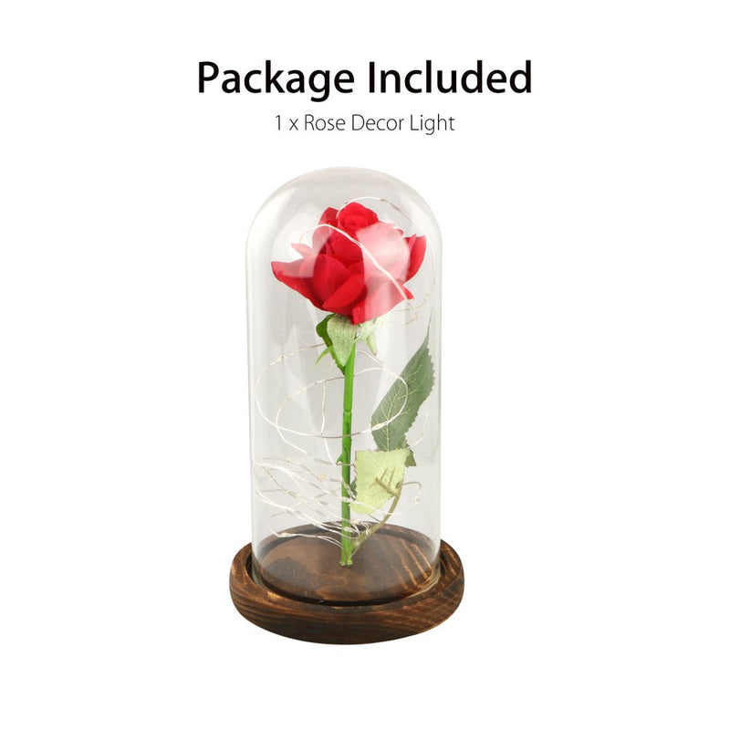 Enchanted Red Silk Rose, Beauty and the Beast Rose in a Light Dome, Home/Office or Home Decorations, Best Gift for Her on Valentine'S Day, Anniversary, Mother’S Day Gifts, Christmas Gift Home & Garden > Decor > Seasonal & Holiday Decorations EEEKit   