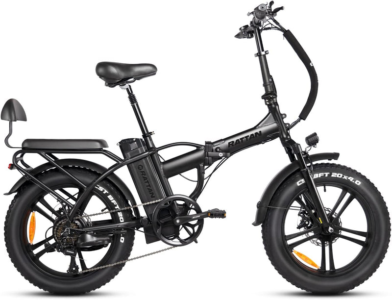 Rattan 750W LM/LF Pro Electric Bike for Adults 20" X 4.0 Fat Tire Electric Bicycles 48V 13AH Removable Battery Foldable Electric Bikes 2 Seater Electric Bike for Adults Sporting Goods > Outdoor Recreation > Cycling > Bicycles Guangzhou gedesheng Electric bike Co., Ltd LM-BLACK  
