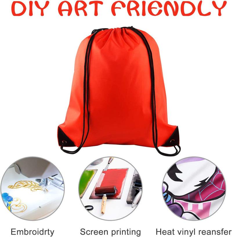 FEPITO 16 Pack Drawstring Bags String Backpack Bulk Sack Cinch Bag Sport Bags for Gym Traveling Home & Garden > Household Supplies > Storage & Organization FEPITO   