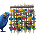 Deloky Large Bird Parrot Chewing Toy - Multicolored Natural Wooden Blocks Bird Parrot Tearing Toys Suggested for Large Macaws Cokatoos,African Grey and a Variety of Parrots(15.7" X 9.8") Animals & Pet Supplies > Pet Supplies > Bird Supplies > Bird Toys Deloky Colorful  