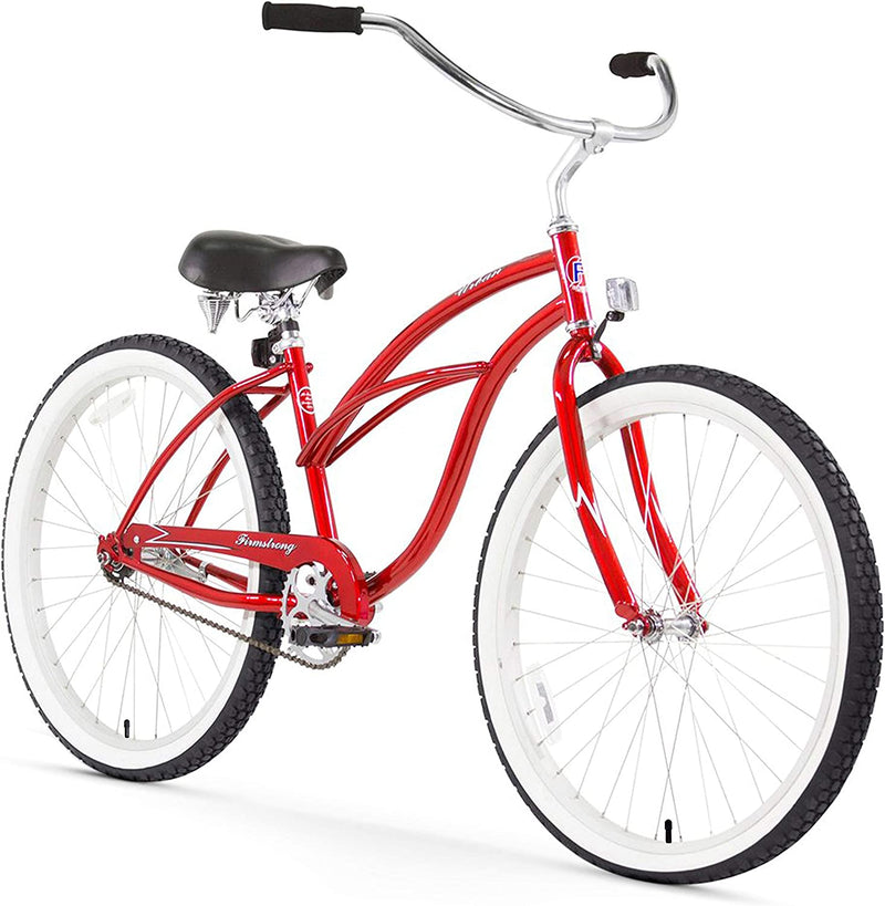 Firmstrong Urban Lady Single Speed Beach Cruiser Bicycle, 26-Inch,Red W/Black Seat,15223 Sporting Goods > Outdoor Recreation > Cycling > Bicycles Firmstrong   