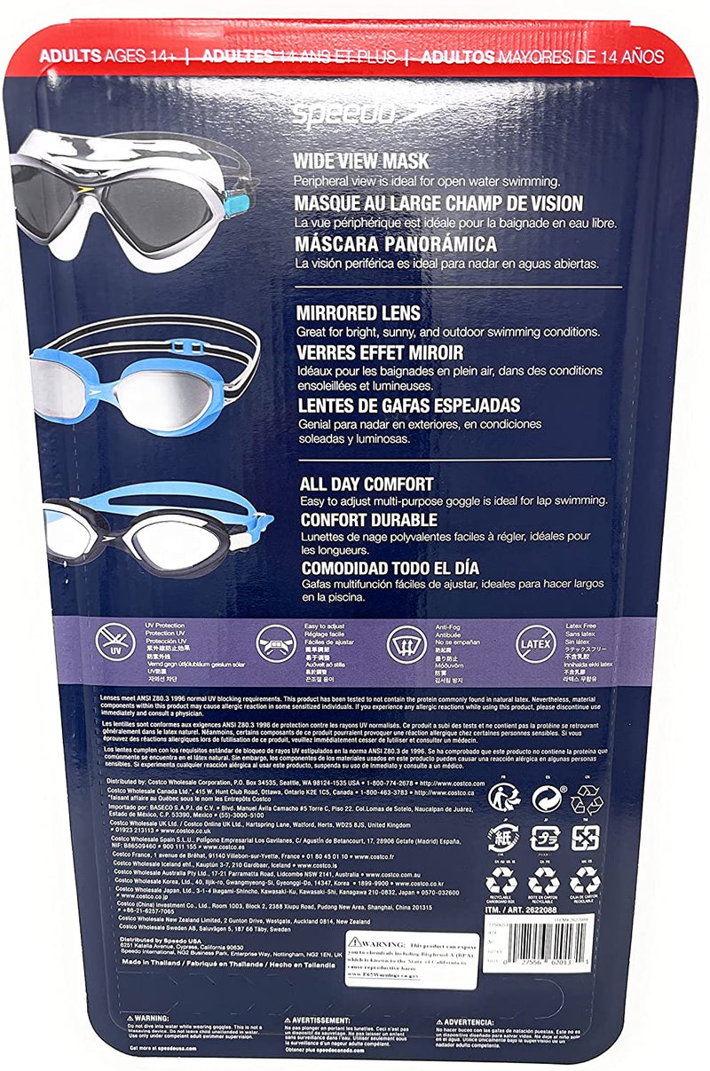 Speedo 3 Pack Adult Swimming Goggles - Colors May Vary Sporting Goods > Outdoor Recreation > Boating & Water Sports > Swimming > Swim Goggles & Masks Speedo   