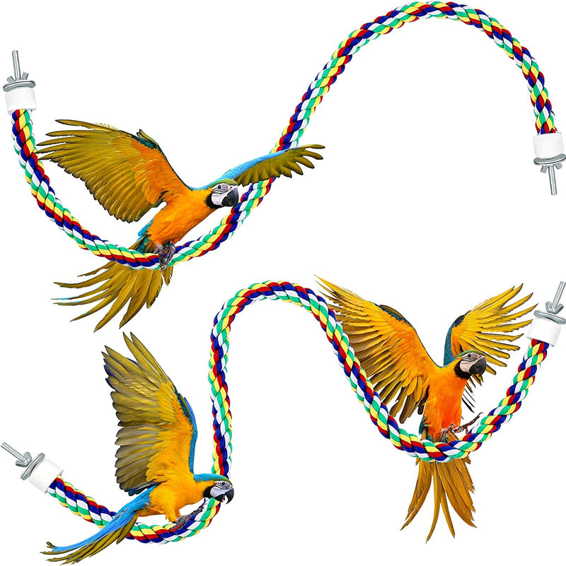 Weewooday 2 Pieces Toy Bird Rope Perches Climbing Rope Bungee Bird Toys Rope Perch Stand Cage Rope Comfy Perch Parrot Toys for Parrot, Parakeets Cockatiels, Conures (31.5 Inch) Animals & Pet Supplies > Pet Supplies > Bird Supplies > Bird Toys Weewooday 31.5 Inch  