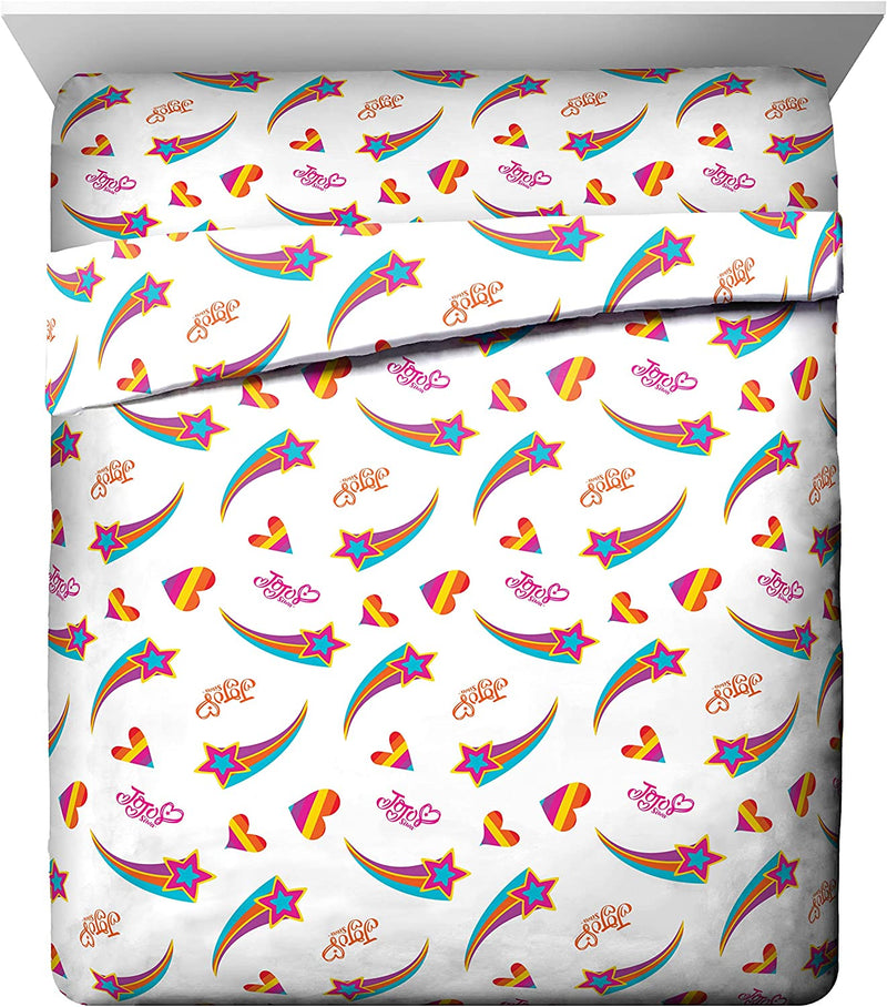 Jay Franco Nickelodeon Jojo Siwa Rainbow Sparkle 7 Piece Queen Bed Set - Includes Reversible Comforter & Sheet Set Bedding - Super Soft Fade Resistant Microfiber (Official Nickelodeon Product) Home & Garden > Linens & Bedding > Bedding Jay Franco   