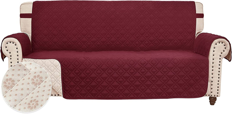 ROSE HOME FASHION Anti-Slip Sofa Cover for Leather Sofa, Couch Covers for 3 Cushion Couch, Slip-Resistant Couch Cover for Leather Sofa, Sofa Covers for Living Room, Couch Covers(Sofa:Darkgrey) Home & Garden > Decor > Chair & Sofa Cushions Rose Home Fashion Merlot 68"Large Sofa 