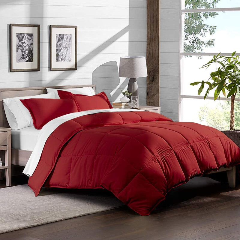 Crimson Red Twin Extra Long down Alternative Comforter Set by Ivy Union Home & Garden > Linens & Bedding > Bedding > Quilts & Comforters Bare Home   