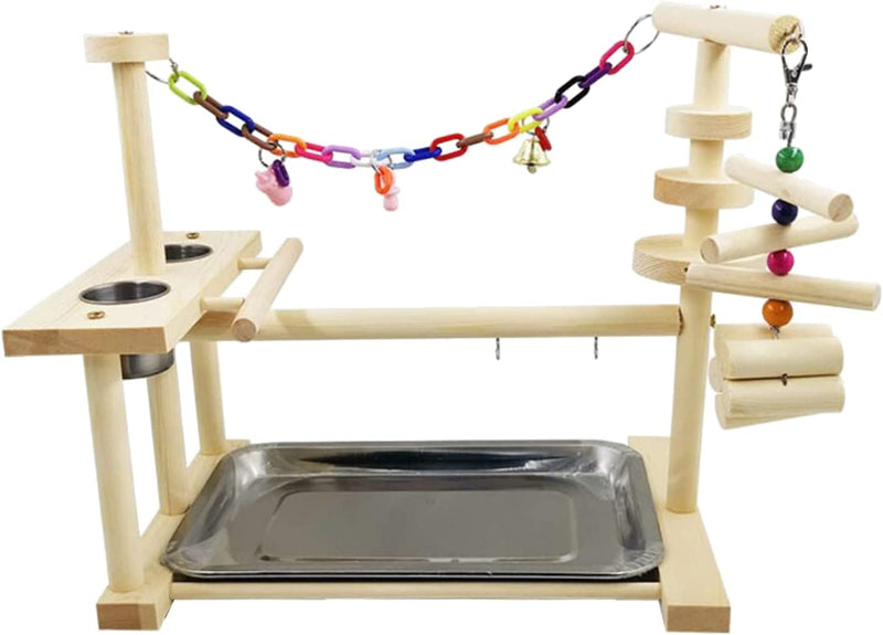 UGPLM Bird Perches Nest Play Stand Gym Parrot Playground Playstand Swing Wood Climb Ladders Wooden Conures Parakeet Macaw Animals & Pet Supplies > Pet Supplies > Bird Supplies UGPLM   