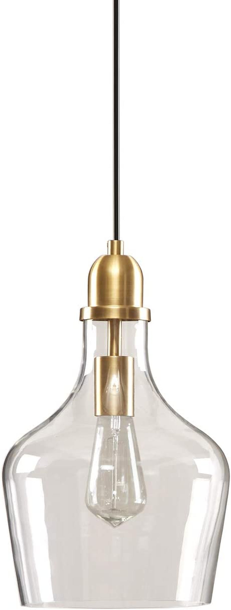 Hampton Hill Auburn Modern Pendant Lighting - Gold Base, Bell Shaped Glass Shades Chandelier, Gold/Clear Home & Garden > Lighting > Lighting Fixtures Hampton Hill Gold  