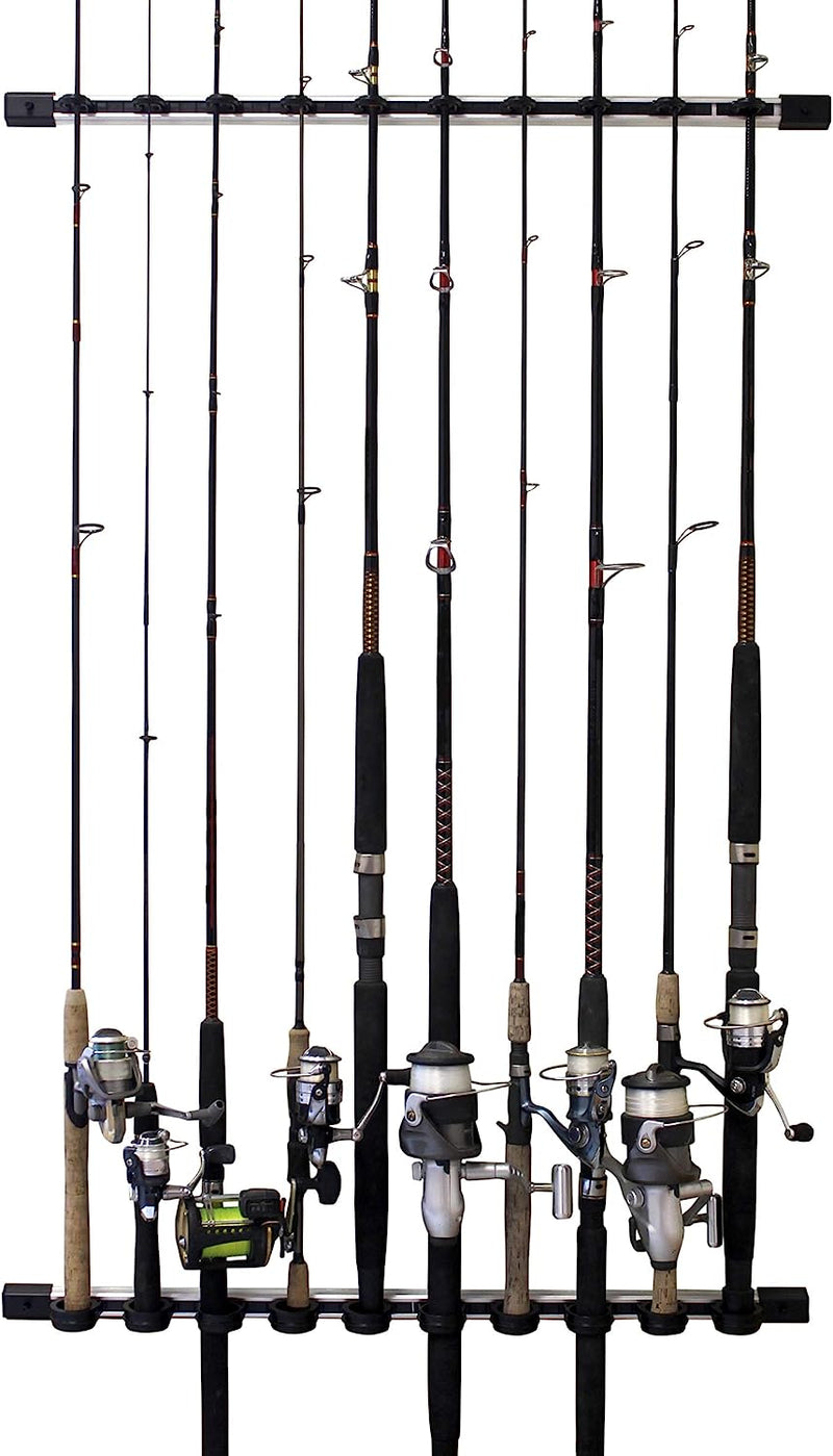 Rush Creek Creations All Weather Fishing Rod Storage Wall, Ceiling, or Garage Rack, Aluminum 10 Rod Sporting Goods > Outdoor Recreation > Fishing > Fishing Rods Rush Creek Creations Aluminum 10 Rod  