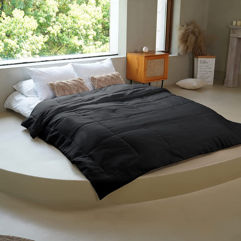 DOWNFORT down Alternative Comforter，Black Comforter Queen Size，All Season Soft Duvet Insert，Machine Washable Microfiber Comforter，Lightweight Fluffy Quilted Comforter, Cooling and Breathable Quilt Home & Garden > Linens & Bedding > Bedding > Quilts & Comforters DOWNFORT   