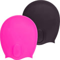 The Friendly Swede Silicone Swim Cap for Long Hair, Durable Swim Caps for Women Swimming, Swimming Cap for Women, Swim Cap for Men, Swim Cap for Women, Long Hair Swim Cap Sporting Goods > Outdoor Recreation > Boating & Water Sports > Swimming > Swim Caps The Friendly Swede Hot Pink + Black  