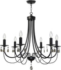 Lucidce Crystal Chandeliers 6 Lights Brushed Nickel Modern Farmhouse Pendant Lighting Fixtures Luxury Ceiling Hanging Lights for Dining Room Living Room Home & Garden > Lighting > Lighting Fixtures > Chandeliers Lucidce Lighting Black 6-Light 