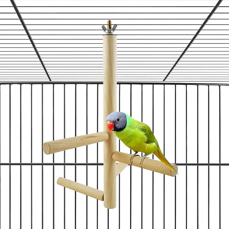 Parakeet Perch,Bird Natural Wood Stand,Parrot Cage Top Wooden Branches for Standing,Toys for Small Medium Parrots Conure Budgie Lovebirds