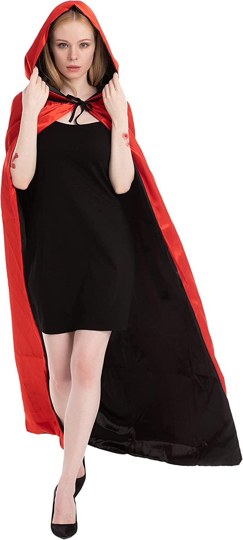 JOYIN Adult Unisex Vampire Costume Set with Reversible Hooded Cape Cloak and Tattoo Scar for Halloween Costume Party, Dracula Theme Party and Transylvania Costume  Joyin Inc.   