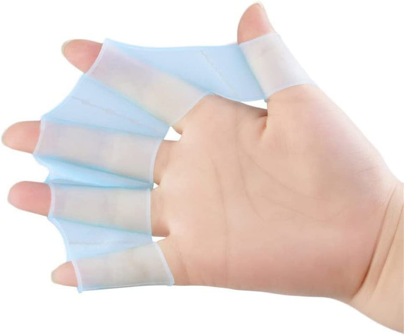 Eioflia 1 Pair Silicone Swimming Hand Fins Flippers Palm Finger Webbed Gloves Paddle Training Swim Flippers Hand Paddle Aquatic Gloves Swim Flippers for Swimming Training(Light Blue S) Sporting Goods > Outdoor Recreation > Boating & Water Sports > Swimming > Swim Gloves Eioflia   