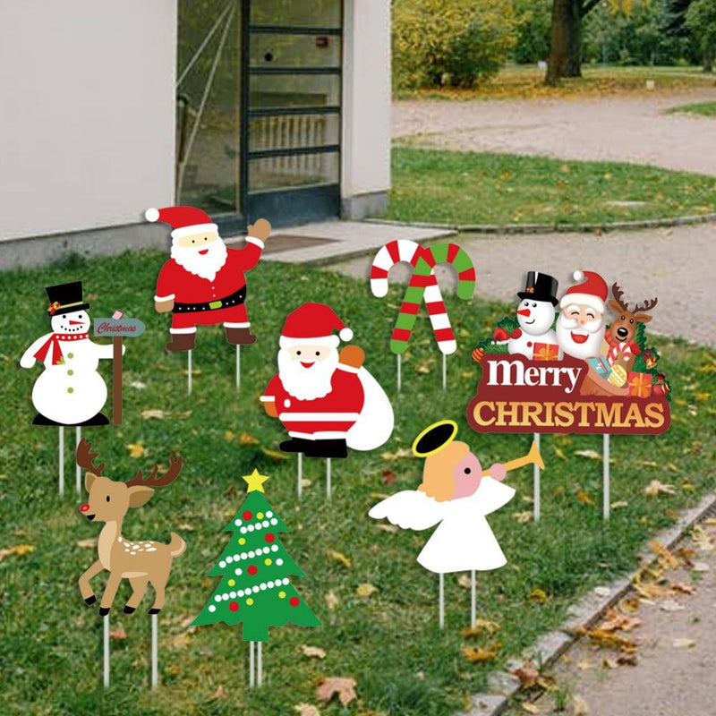 Christmas Yard Signs Set of 8 - Christmas Decorations Outdoor Yard with Stakes and Santa Claus, Snowman,Gingerbread Man, Christmas Tree, Letter Plate Xmas Decor for Winter, Holiday and Home Home & Garden > Decor > Seasonal & Holiday Decorations& Garden > Decor > Seasonal & Holiday Decorations Skylight   