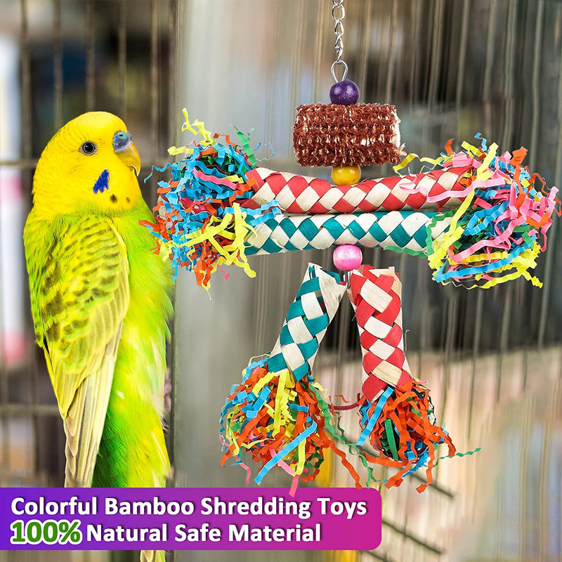 Bird Shredding Toys, 5PCS Parrot Chewing Toys Natural Corn Cob, Colorful Bamboo Bird Foraging Toys for Small Medium Parrots Parakeets, Conures, Cockatiel, Lovebirds Animals & Pet Supplies > Pet Supplies > Bird Supplies > Bird Toys LifeIdeas   