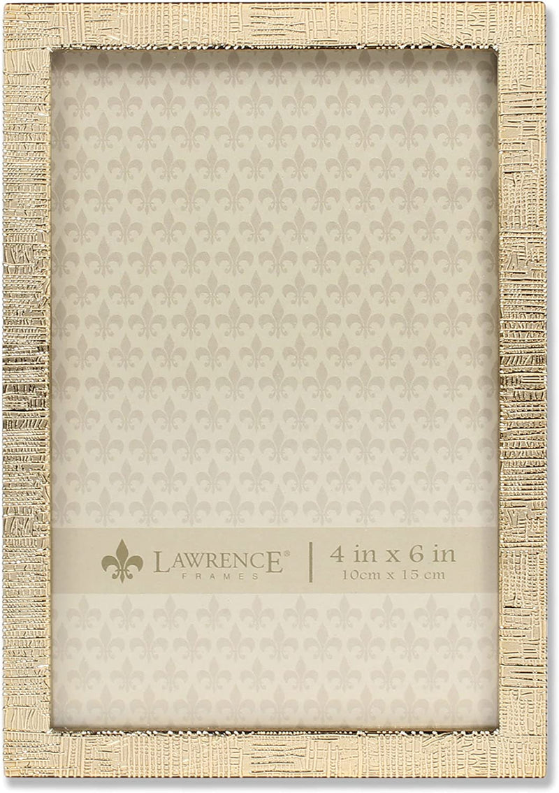 Lawrence Frames 712346 4X6 Gold Metal Linen Pattern Picture Frame Home & Garden > Decor > Picture Frames Lawrence Frames Gold 4x6 