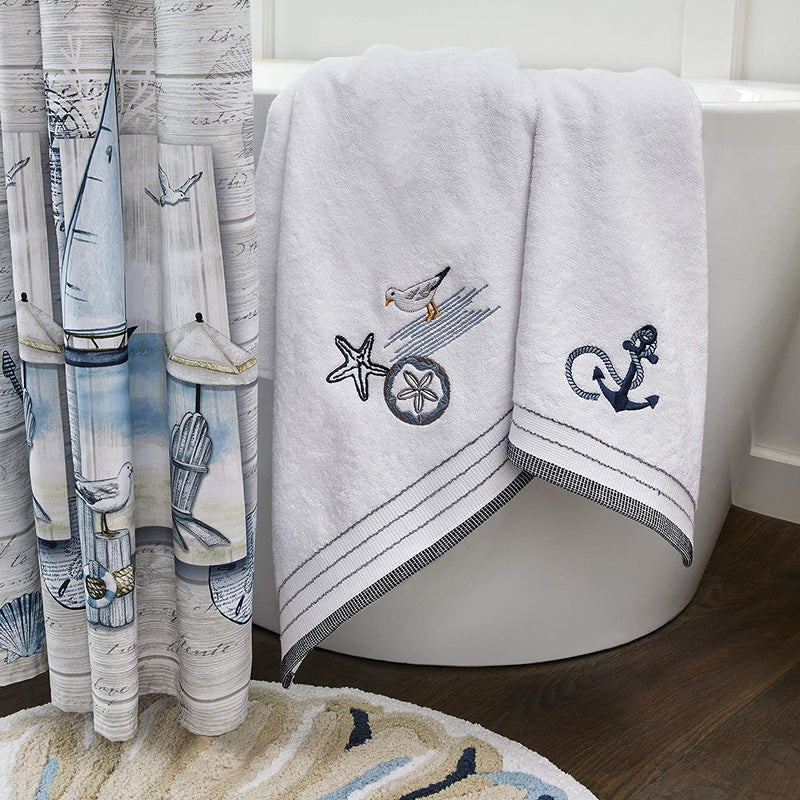 SKL Home Sea Drift Bath Towel, White Home & Garden > Linens & Bedding > Towels Saturday Knight Ltd.   