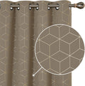 Deconovo Blackout Curtains Gold Diamond Foil Print Black, 52W X 84L Inch, Thermal Insulated Room Darkening Sun Blocking Grommet Curtain Panels for Living Room Set of 2 Home & Garden > Decor > Window Treatments > Curtains & Drapes Deconovo Khaki 52W x 95L Inch 