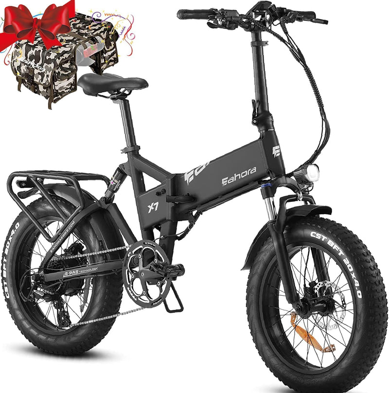 Eahora Electric Bike Peak 1000W Electric Bike for Adults up to 100 Miles Long Range Foldable Electric Bike Full Suspension, Hydraulic Brakes, Shimano 8 Speed Gear, 48V 17.5AH Removable Battery Sporting Goods > Outdoor Recreation > Cycling > Bicycles Shenzhen Lezhongtian Trading Co., Ltd. Black  